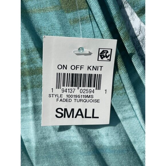 Style & Co. Womens On Off Knit Faded Turquoise Ruffle Hem and Sleeve Top S - Picture 6 of 7